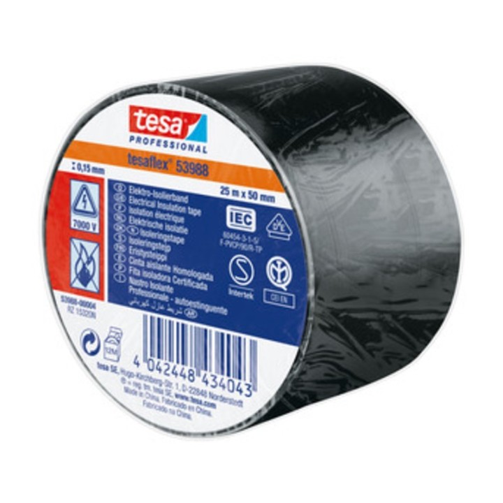 NASTRO ISOLANTE CERTIFICATO NERO 25MTX50MM