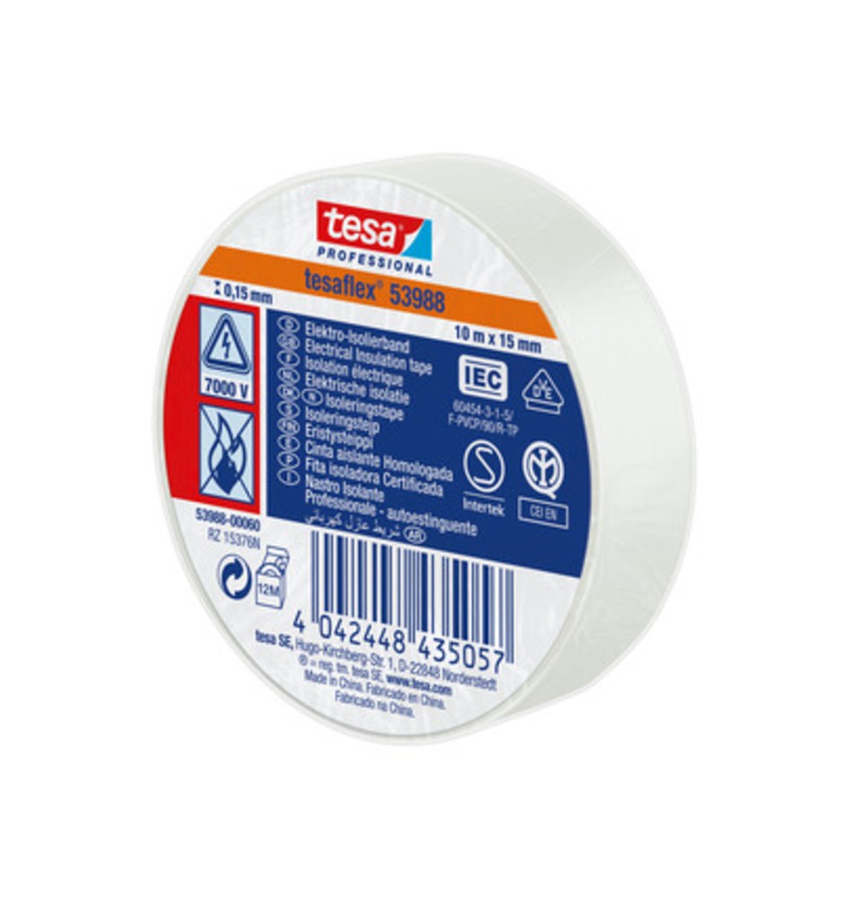 NASTRO ISOLANTE CERTIFICATO BIANCO 10MTX15MM