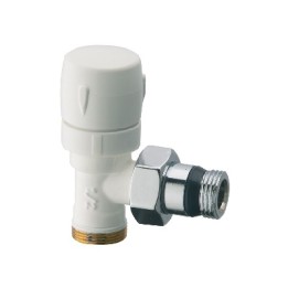 VALVOLA D'ARREDO A SQUADRA TERMOSTATIZZABILE BIANCO-CROMO 3/8"