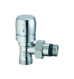 VALVOLA D'ARREDO A SQUADRA TERMOSTATIZZABILE CROMO-LUCIDO 3/8"