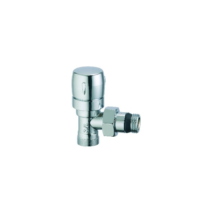 VALVOLA D'ARREDO A SQUADRA TERMOSTATIZZABILE CROMO-LUCIDO 3/8"