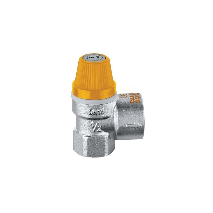VALVOLA DI SICUREZZA PER IMPIANTI SOLARI 1/2 x 3/4 - 6 Bar