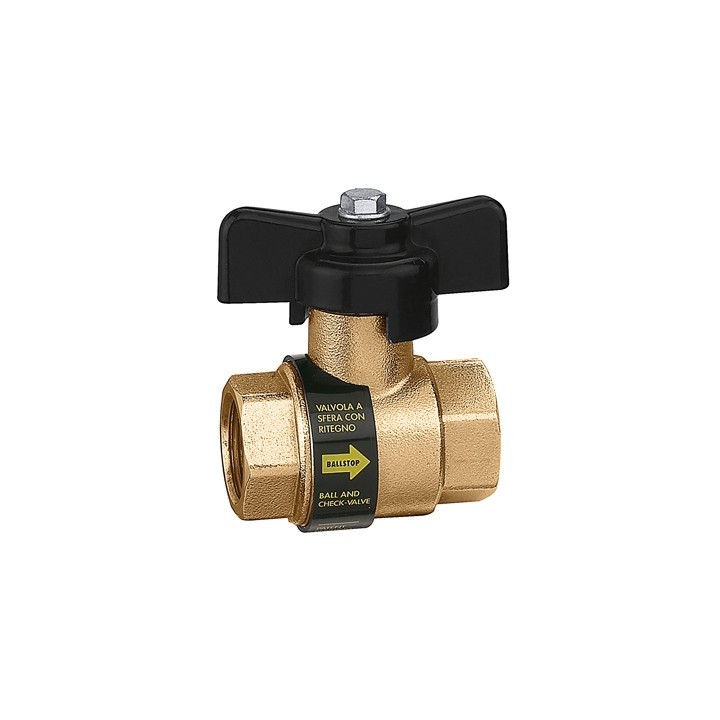 VALVOLA A SFERA FF CON RITEGNO BALLSTOP 1/2"