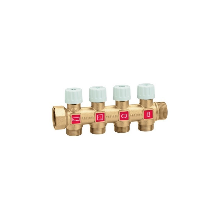 COLLETTORE COMPONIBILE CON RUBINETTI 3/4" x 4 deriv.