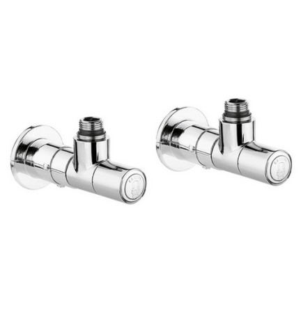 VALVOLA + DETENTORE A SQUADRA TERMOSTATIZZABILE CROMO 1/2" 23 p.1,5 Cromo