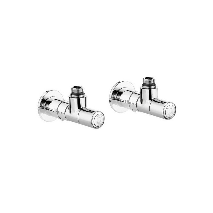 VALVOLA + DETENTORE A SQUADRA TERMOSTATIZZABILE CROMO 1/2" 23 p.1,5 Cromo