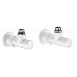 VALVOLA + DETENTORE A SQUADRA TERMOSTATIZZABILE BIANCA 1/2" 23 p. 1,5 Bianco