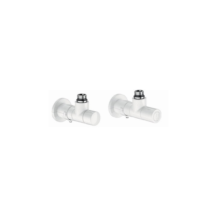 VALVOLA + DETENTORE A SQUADRA TERMOSTATIZZABILE BIANCA 1/2" 23 p. 1,5 Bianco