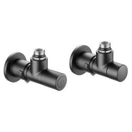 VALVOLA + DETENTORE A SQUADRA TERMOSTATIZZABILE NERA 1/2" 23 p. 1,5 Nero