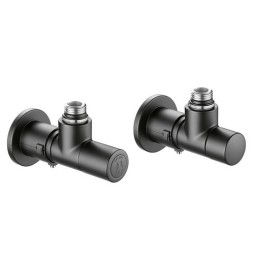 VALVOLA + DETENTORE A SQUADRA TERMOSTATIZZABILE NERA 1/2" 23 p. 1,5 Nero