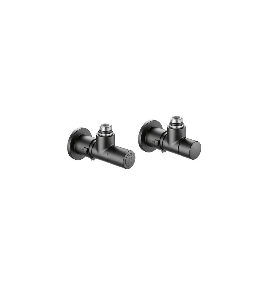 VALVOLA + DETENTORE A SQUADRA TERMOSTATIZZABILE NERA 1/2" 23 p. 1,5 Nero