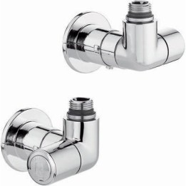 VALVOLA TERMOSTATIZZABILE + DETENTORE DOPPIA SQUADRA CROMO VERSIONE DX 1/2" 23 p. 1,5 Cromo