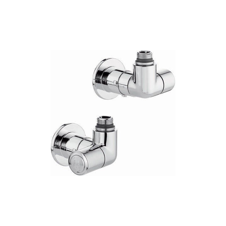 VALVOLA TERMOSTATIZZABILE + DETENTORE DOPPIA SQUADRA CROMO VERSIONE DX 1/2" 23 p. 1,5 Cromo