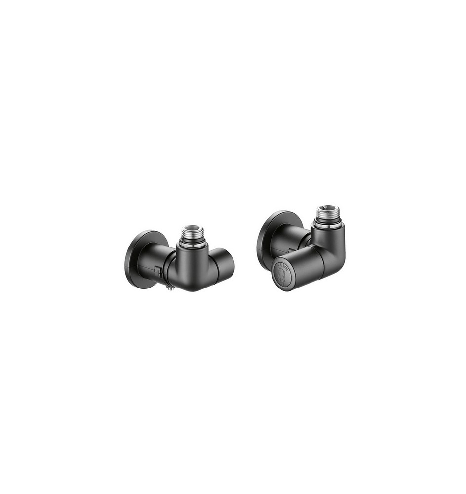 VALVOLA TERMOSTATIZZABILE + DETENTORE DOPPIA SQUADRA NERO VERSIONE DX 1/2" 23 p. 1,5 Nero