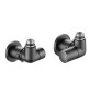 VALVOLA TERMOSTATIZZABILE + DETENTORE DOPPIA SQUADRA NERO VERSIONE DX 1/2" 23 p. 1,5 Nero