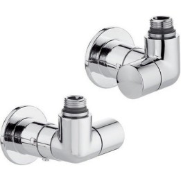 VALVOLA TERMOSTATIZZABILE + DETENTORE DOPPIA SQUADRA CROMO VERSIONE S 1/2" 23 p. 1,5 Cromo