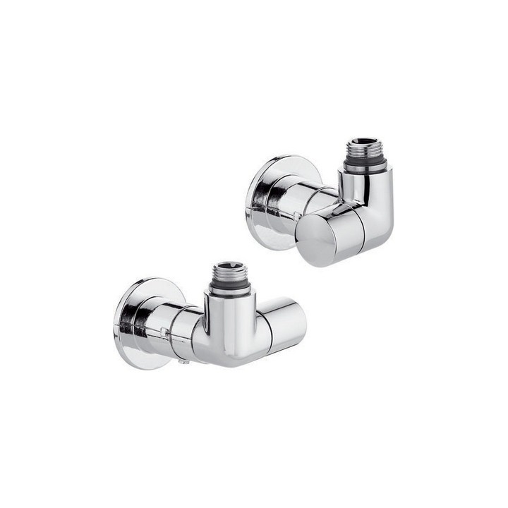 VALVOLA TERMOSTATIZZABILE + DETENTORE DOPPIA SQUADRA CROMO VERSIONE S 1/2" 23 p. 1,5 Cromo