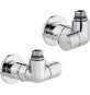 VALVOLA TERMOSTATIZZABILE + DETENTORE DOPPIA SQUADRA CROMO VERSIONE S 1/2" 23 p. 1,5 Cromo