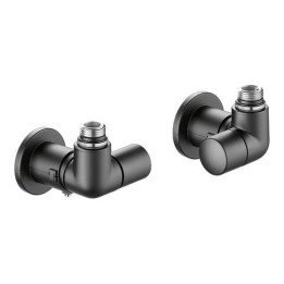 VALVOLA TERMOSTATIZZABILE + DETENTORE DOPPIA SQUADRA NERO VERSIONE SX 1/2" 23 p. 1,5 Nero