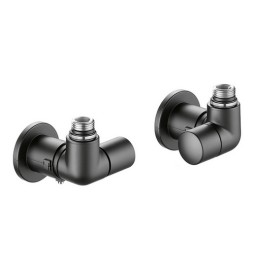VALVOLA TERMOSTATIZZABILE + DETENTORE DOPPIA SQUADRA NERO VERSIONE SX 1/2" 23 p. 1,5 Nero