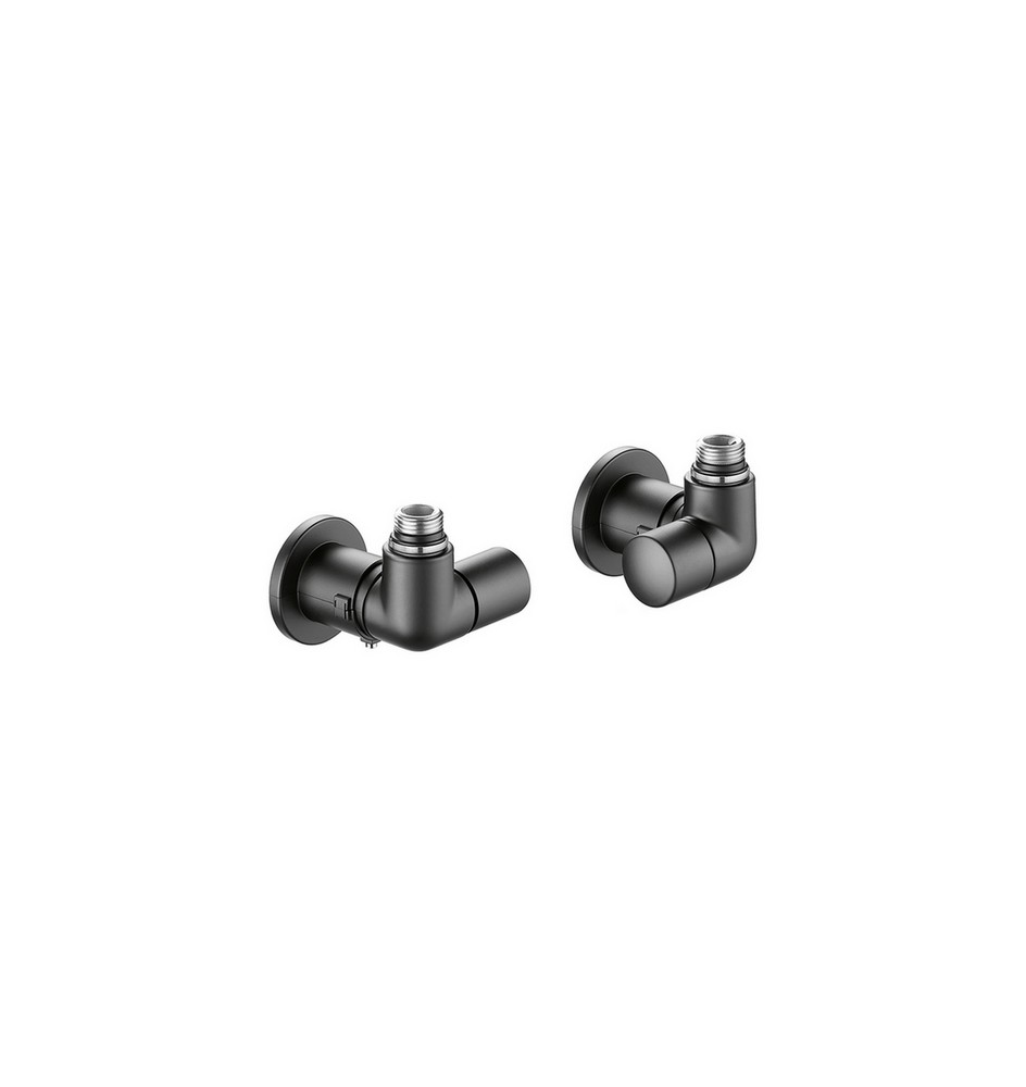 VALVOLA TERMOSTATIZZABILE + DETENTORE DOPPIA SQUADRA NERO VERSIONE SX 1/2" 23 p. 1,5 Nero