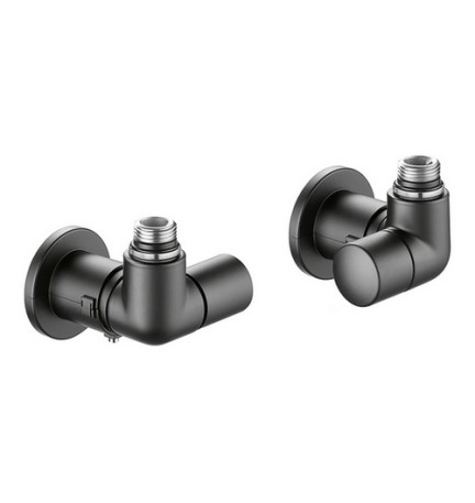 VALVOLA TERMOSTATIZZABILE + DETENTORE DOPPIA SQUADRA NERO VERSIONE SX 1/2" 23 p. 1,5 Nero