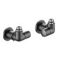 VALVOLA TERMOSTATIZZABILE + DETENTORE DOPPIA SQUADRA NERO VERSIONE SX 1/2" 23 p. 1,5 Nero