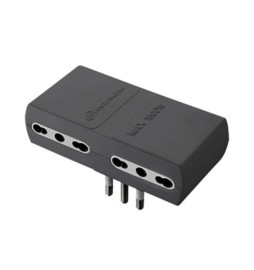 ADATTATORE PIATTO 16A 2P+T 4PR BIPAS NERO FIG.12