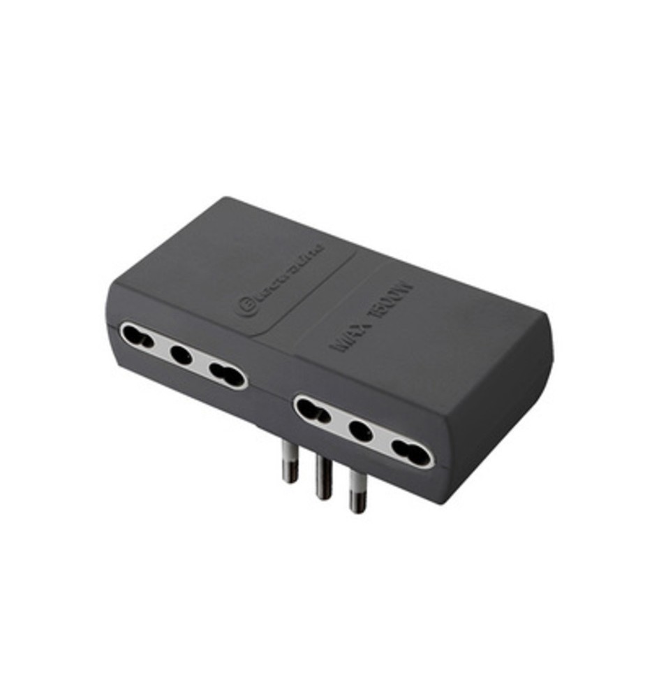 ADATTATORE PIATTO 16A 2P+T 4PR BIPAS NERO FIG.12