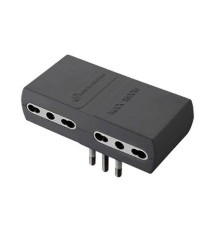 ADATTATORE PIATTO 16A 2P+T 4PR BIPAS NERO FIG.12