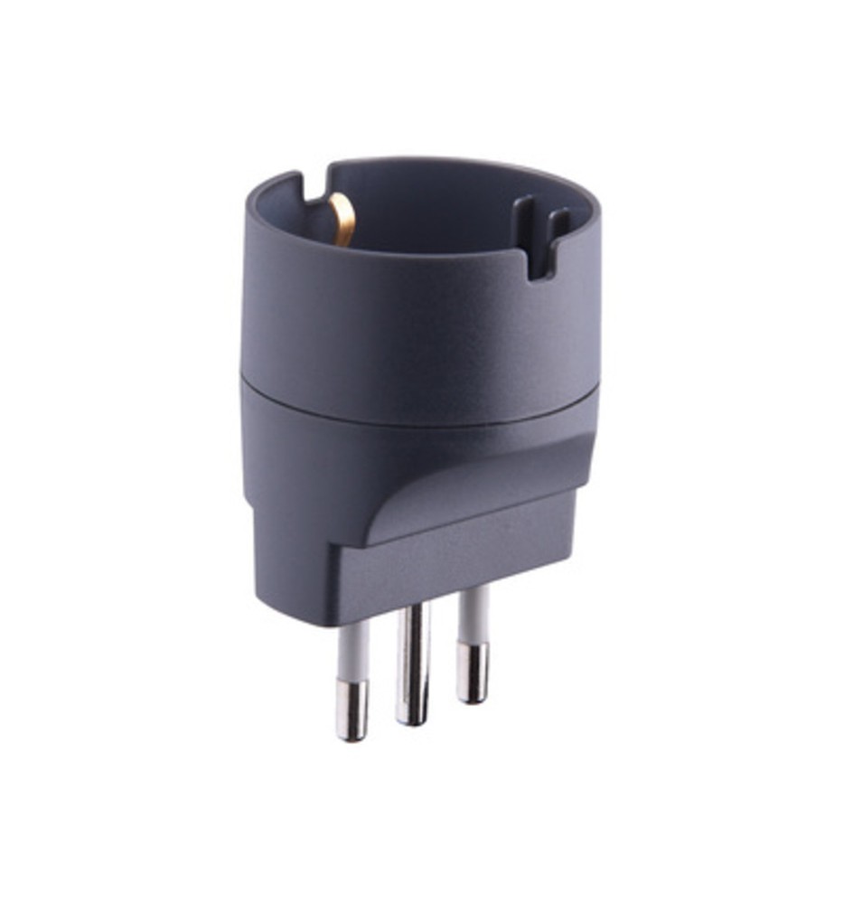 ADATTATORE SCHUKO 10A 2P+T NERO FIG.8