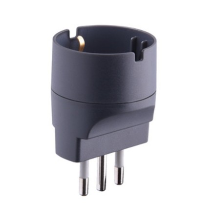 ADATTATORE SCHUKO 10A 2P+T NERO FIG.8