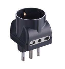 ADATTATORE TRIPLO 16A 2PR BIP E SCHUKO NERO FIG.11