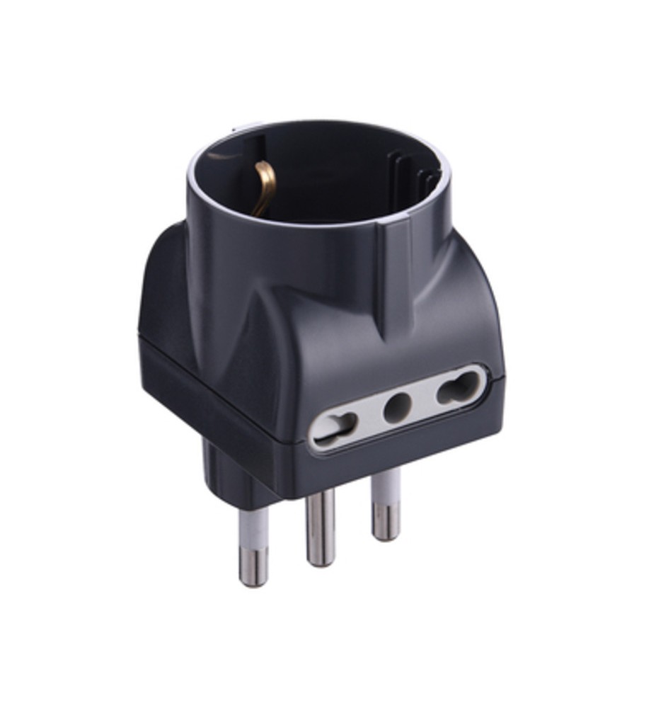 ADATTATORE TRIPLO 16A 2PR BIP E SCHUKO NERO FIG.11