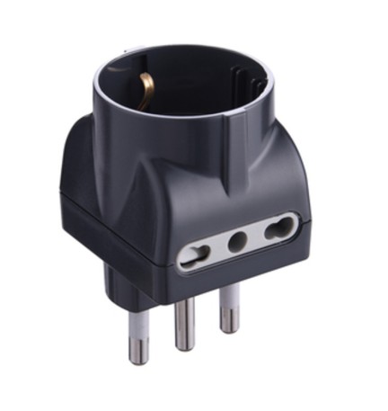 ADATTATORE TRIPLO 16A 2PR BIP E SCHUKO NERO FIG.11