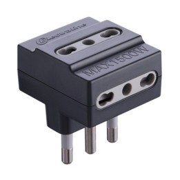 ADATTATORE TRIPLO 16A 3PR BIP NERO FIG.10