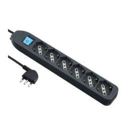 MULTIPRESA 6P BIP/SCHUKO+INTERR NERO FIG.4