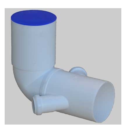 CURVA WC PROLUNGATA BIANCA CON DOPPIO ATTACCO BICCHIERE DX - SX - 90x40-40
