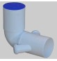 CURVA WC PROLUNGATA BIANCA CON DOPPIO ATTACCO BICCHIERE DX - SX - 90x40-40