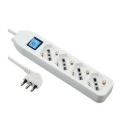 MULTIPRESA 4P BIP/SCHUKO+INTERR BIANCO FIG.8