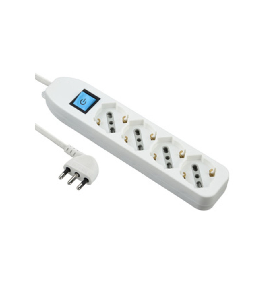 MULTIPRESA 4P BIP/SCHUKO+INTERR BIANCO FIG.8