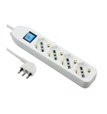 MULTIPRESA 4P BIP/SCHUKO+INTERR BIANCO FIG.8