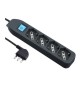 MULTIPRESA 4P BIP/SCHUKO+INTERR NERO FIG.8