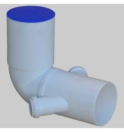 CURVA WC PROLUNGATA BIANCA CON DOPPIO ATTACCO BICCHIERE DX - SX - 110x40-40