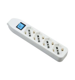 MULTIPRESA 4P BIP/SCHUKO+INTERR S/CAVO BIANCO FIG.9