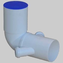 CURVA WC PROLUNGATA BIANCA CON DOPPIO ATTACCO BICCHIERE DX - SX - 110x50-50