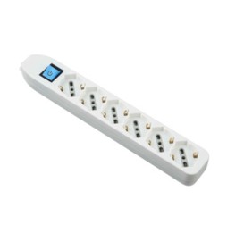 MULTIPRESA 6P BIP/SCHUKO+INTERR S/CAVO BIANCO FIG.10