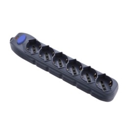 MULTIPRESA 6P BIP/SCHUKO+INTERR S/CAVO NERO FIG.10