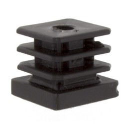 PUNTALE ALETTATO 25X25 MM FORATO 10MA PLAST NERO