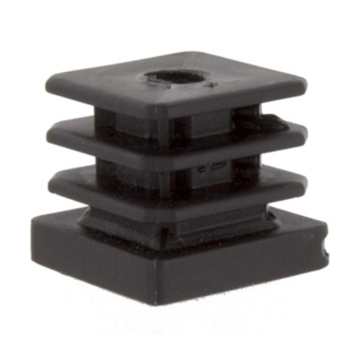 PUNTALE ALETTATO 25X25 MM FORATO 10MA PLAST NERO